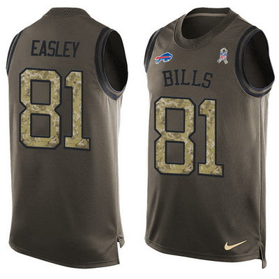 Mens Buffalo Bills 81 Marcus Easley Green Salute To Service Hot Pressing Player Name Number Nike Nfl Tank Top Jersey
