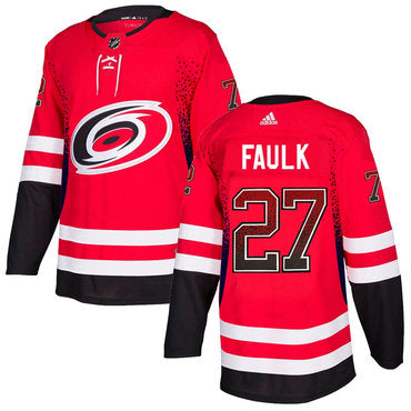 Mens Carolina Hurricanes 27 Justin Faulk Red Drift Fashion Adidas Jersey