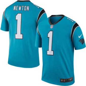Mens Carolina Panthers 1 Cam Newton Nike Blue Color Rush Legend Jersey