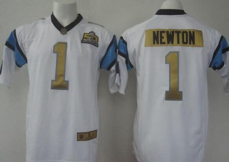 Mens Carolina Panthers 1 Cam Newton White Super Bowl 50th Anniversary 2016 Nfl Nike Elite Jersey
