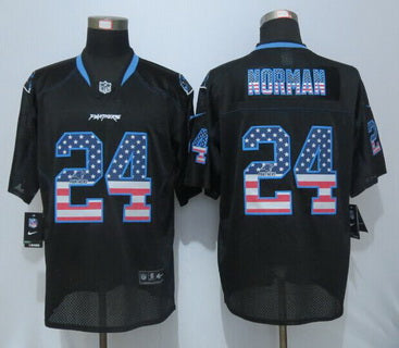 Mens Carolina Panthers 24 Josh Norman Black Usa Flag Fashion Nfl Nike Elite Jersey