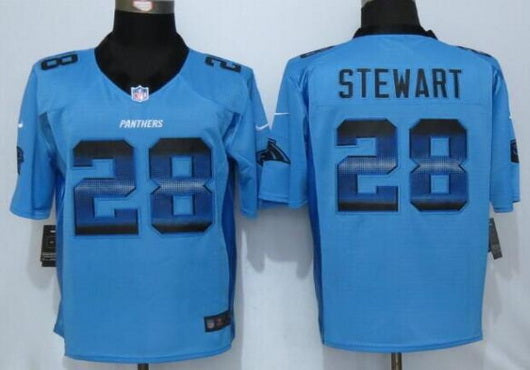 Mens Carolina Panthers 28 Jonathan Stewart Light Blue Strobe 2015 Nfl Nike Fashion Jersey