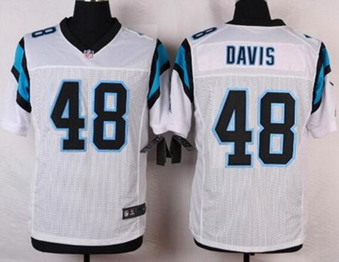 Mens Carolina Panthers 48 Stephen Davis White Retired Player Nfl Nike Elite Jersey