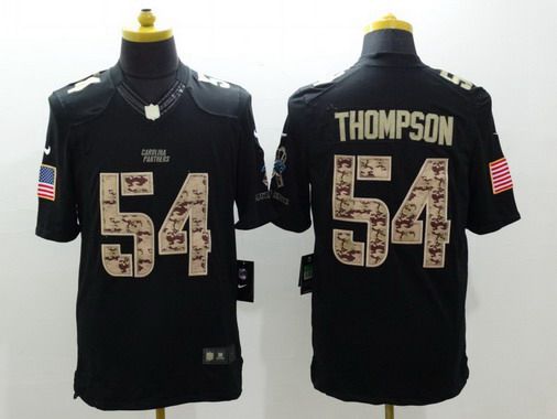 Mens Carolina Panthers 54 Shaq Thompson Black Salute To Service Nfl Nike Limited Jersey