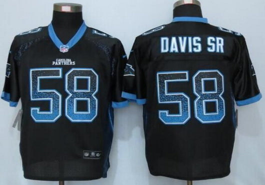 Mens Carolina Panthers 58 Thomas Davis Sr Black Drift Fashion Nfl Nike Elite Jersey