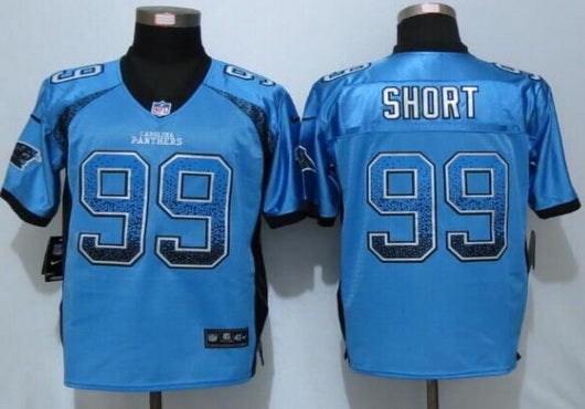 Mens Carolina Panthers 99 Kawann Short Light Blue Drift Fashion Nfl Nike Elite Jersey