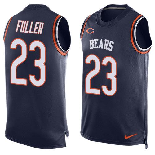 Mens Chicago Bears 23 Kyle Fuller Navy Blue Hot Pressing Player Name Number Nike Nfl Tank Top Jersey