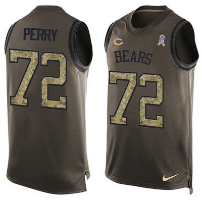 Mens Chicago Bears 72 William Perry Green Salute To Service Hot Pressing Player Name Number Nike Nfl Tank Top Jersey