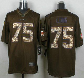 Mens Chicago Bears 75 Kyle Long Green Salute To Service 2015 Nfl Nike Limited Jersey