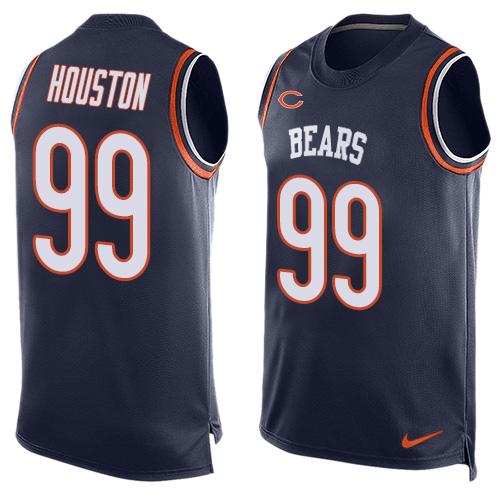 Mens Chicago Bears 99 Lamarr Houston Navy Blue Hot Pressing Player Name Number Nike Nfl Tank Top Jersey