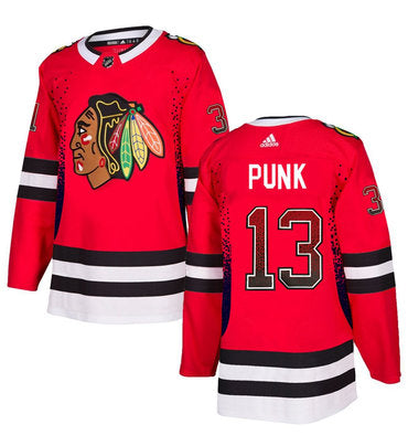 Mens Chicago Blackhawks 13 Cm Punk Red Drift Fashion Adidas Jersey