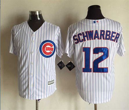 Mens Chicago Cubs 12 Kyle Schwarber Home White 2015 Mlb Cool Base Jersey