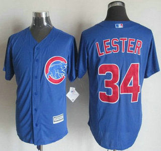 Mens Chicago Cubs 34 Jon Lester Alternate Blue 2015 Mlb Cool Base Jersey