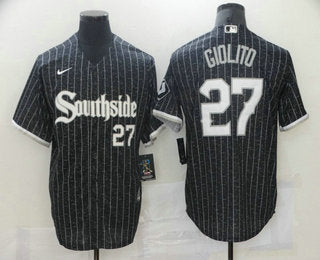 Mens Chicago White Sox 27 Lucas Giolito Black With Small Number 2021 City Connect Stitched Mlb Cool Base Nike Jersey