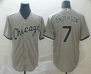 Mens Chicago White Sox 7 Tim Anderson Gray Stitched Mlb Cool Base Jersey