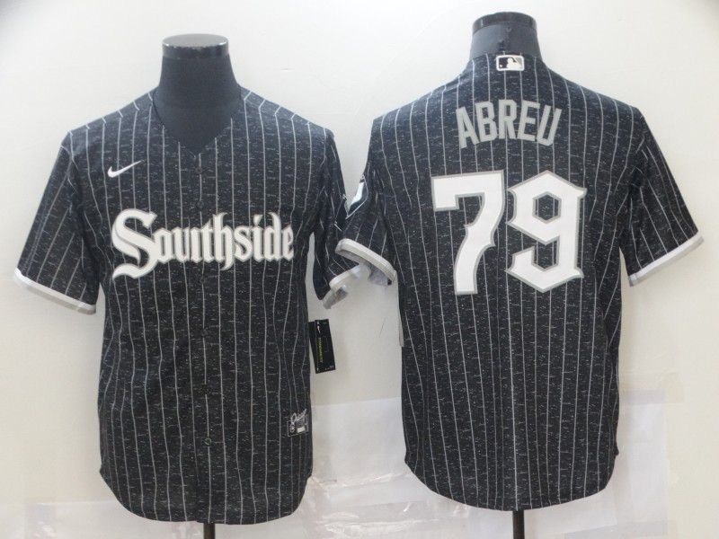 Mens Chicago White Sox 79 Jose Abreu Black 2021 City Connect Stitched Mlb Cool Base Nike Jersey