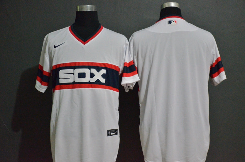 Mens Chicago White Sox Blank White Pullover Mitchell Ness Throwback Stitched Mlb Nike Jersey