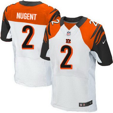 Mens Cincinnati Bengals 2 Mike Nugent White Road Nfl Nike Elite Jersey