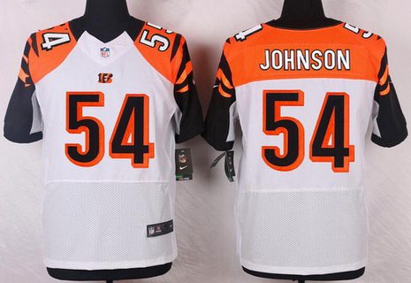 Mens Cincinnati Bengals 54 Bob Johnson White Retired Player Nfl Nike Elite Jersey