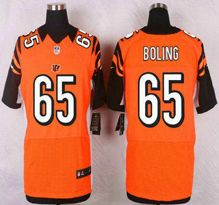 Mens Cincinnati Bengals 65 Clint Boling Orange Alternate Nfl Nike Elite Jersey