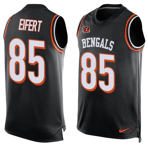 Mens Cincinnati Bengals 85 Tyler Eifert Black Hot Pressing Player Name Number Nike Nfl Tank Top Jersey