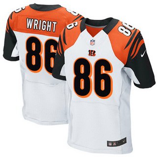 Mens Cincinnati Bengals 86 James Wright White Road Nfl Nike Elite Jersey
