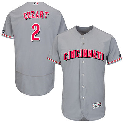 Mens Cincinnati Reds 2 Zack Cozart Grey Flexbase Authentic Collection Stitched Mlb Jersey