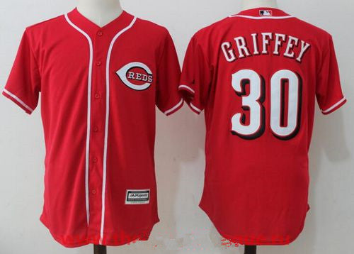 Mens Cincinnati Reds 30 Ken Griffey Jr Retired Red Cool Base Stitched Mlb Jersey