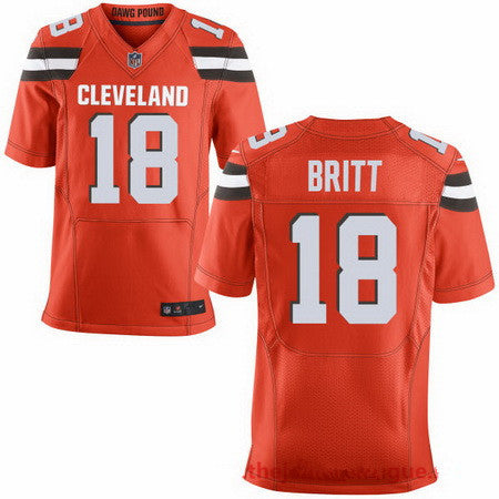 Mens Cleveland Browns 18 Kenny Britt Orange Alternate Stitched Nfl Nike Elite Jersey