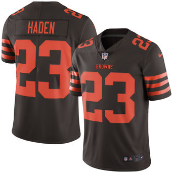 Mens Cleveland Browns 23 Joe Haden Nike Brown Color Rush Limited Jersey