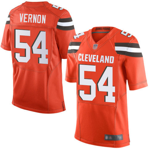 Mens Cleveland Browns 54 Olivier Vernon Orange Alternate Mens Stitched Football New Elite Jersey