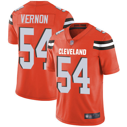 Mens Cleveland Browns 54 Olivier Vernon Orange Alternate Mens Stitched Football Vapor Untouchable Limited Jersey