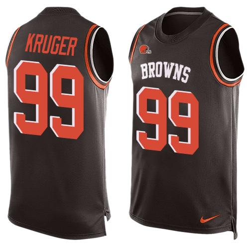 Mens Cleveland Browns 99 Paul Kruger Brown Hot Pressing Player Name Number Nike Nfl Tank Top Jersey