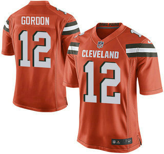 Mens Cleveland Browns Brown 12 Josh Gordon Orange Alternate 2015 Nfl Nike Elite Jersey