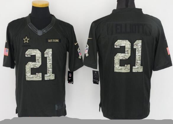 Mens Dallas Cowboys 21 Ezekiel Elliott Black Anthracite 2016 Salute To Service Stitched Nfl Nike Limited Jersey