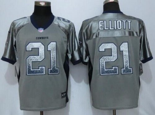 Mens Dallas Cowboys 21 Ezekiel Elliott Gray Drift Fashion Nfl Nike Elite Jersey