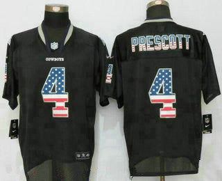 Mens Dallas Cowboys 4 Dak Prescott Black Usa Flag Fashion Nfl Nike Elite Jersey