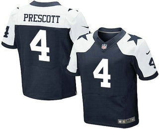 Mens Dallas Cowboys 4 Dak Prescott Navy Blue Thanksgiving Alternate Nfl Nike Elite Jersey