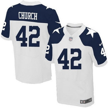 Mens Dallas Cowboys 42 Barry Church White Thanksgiving Alternate Nfl Nike Elite Jersey