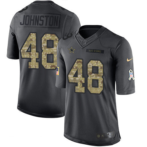 Mens Dallas Cowboys 48 Daryl Johnston Black Anthracite 2016 Salute To Service Stitched Nfl Nike Limited Jersey