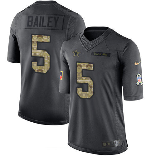 Mens Dallas Cowboys 5 Dan Bailey Black Anthracite 2016 Salute To Service Stitched Nfl Nike Limited Jersey