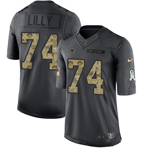Mens Dallas Cowboys 74 Bob Lilly Black Anthracite 2016 Salute To Service Stitched Nfl Nike Limited Jersey