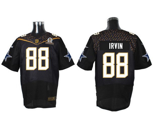 Mens Dallas Cowboys 88 Michael Irvin Black 2016 Pro Bowl Nike Elite Jersey