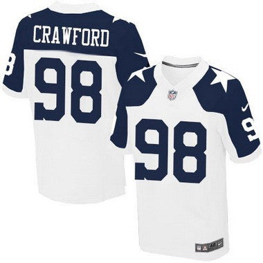 Mens Dallas Cowboys 98 Tyrone Crawford White Thanksgiving Alternate Nfl Nike Elite Jersey