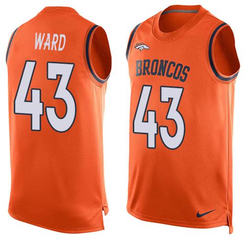 Mens Denver Broncos 43 Tj Ward Orange Hot Pressing Player Name Number Nike Nfl Tank Top Jersey