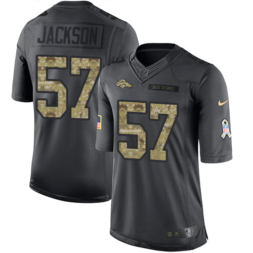 Mens Denver Broncos 57 Tom Jackson Black Anthracite 2016 Salute To Service Stitched Nfl Nike Limited Jersey