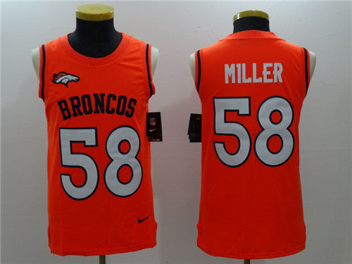 Mens Denver Broncos 58 Von Miller Orange Color Rush 2017 Vest Stitched Nfl Nike Tank Top Jersey