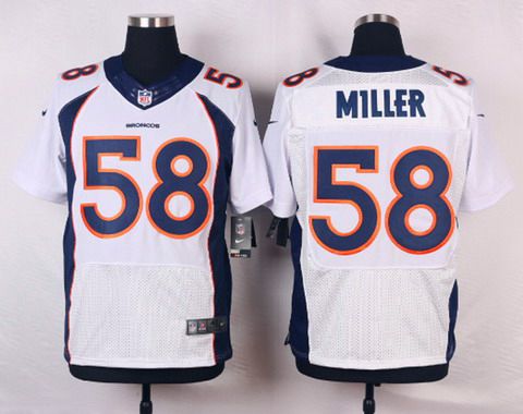 Mens Denver Broncos 58 Von Miller White Road Nfl Nike Elite Jersey
