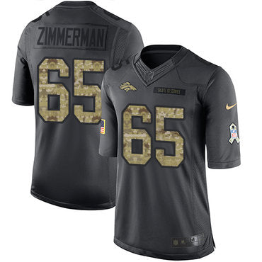 Mens Denver Broncos 65 Gary Zimmerman Black Anthracite 2016 Salute To Service Stitched Nfl Nike Limited Jersey
