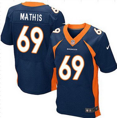 Mens Denver Broncos 69 Evan Mathis Navy Blue Alternate Nfl Nike Elite Jersey